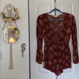 Romper with front tie